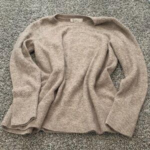 LOFT Soft Taupe Crew Neck Sweater